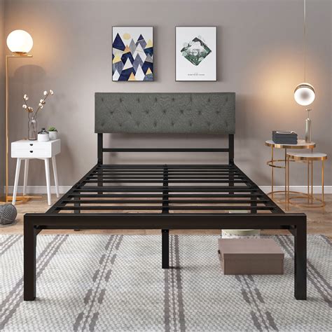 solid metal platform bed frame